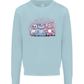 Zombie Cat Rabbit Bear Halloween Gothic Kids Sweatshirt Jumper Light Blue