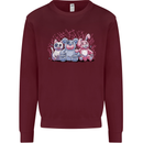 Zombie Cat Rabbit Bear Halloween Gothic Kids Sweatshirt Jumper Maroon