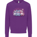 Zombie Cat Rabbit Bear Halloween Gothic Kids Sweatshirt Jumper Purple