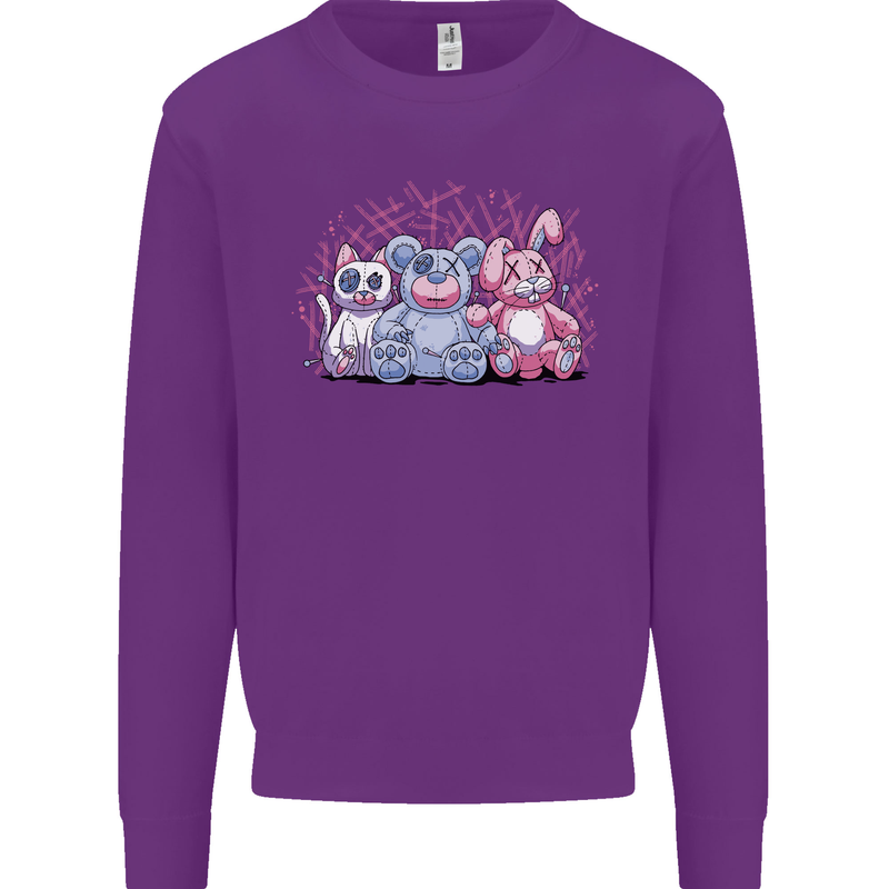 Zombie Cat Rabbit Bear Halloween Gothic Kids Sweatshirt Jumper Purple