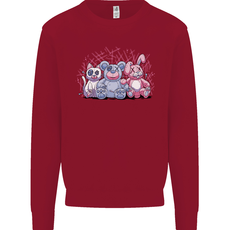 Zombie Cat Rabbit Bear Halloween Gothic Kids Sweatshirt Jumper Red