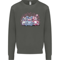 Zombie Cat Rabbit Bear Halloween Gothic Kids Sweatshirt Jumper Storm Grey