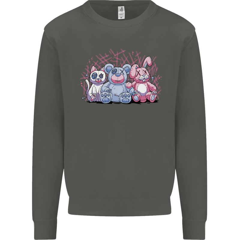 Zombie Cat Rabbit Bear Halloween Gothic Kids Sweatshirt Jumper Storm Grey