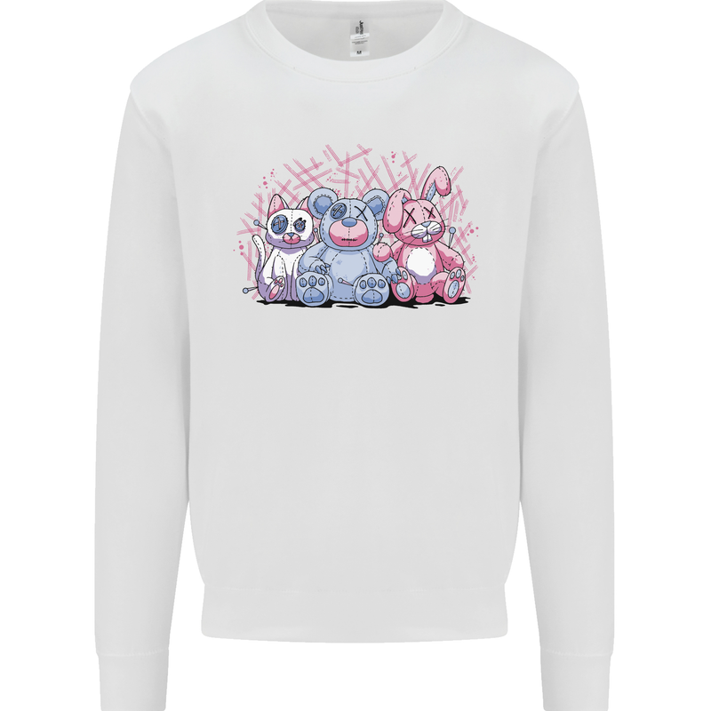 Zombie Cat Rabbit Bear Halloween Gothic Kids Sweatshirt Jumper White