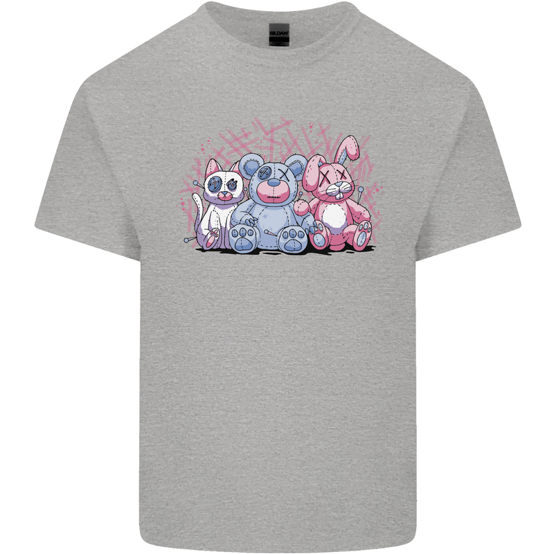 Zombie Cat Rabbit Bear Halloween Gothic Kids T-Shirt Childrens Sports Grey