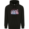 Zombie Cat Rabbit Bear Halloween Gothic Mens 80% Cotton Hoodie Black