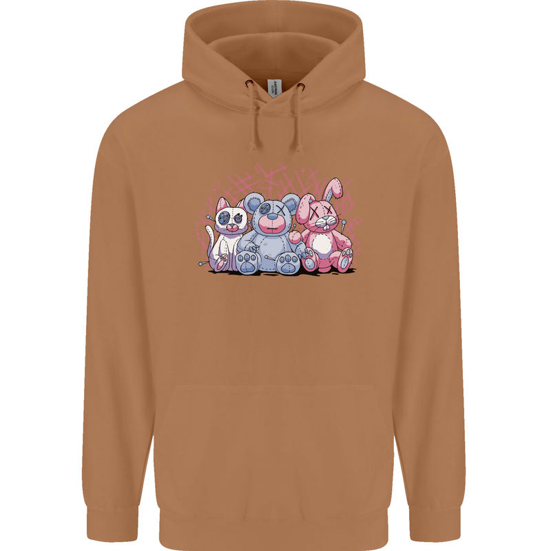 Zombie Cat Rabbit Bear Halloween Gothic Mens 80% Cotton Hoodie Caramel Latte