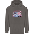 Zombie Cat Rabbit Bear Halloween Gothic Mens 80% Cotton Hoodie Charcoal