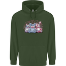 Zombie Cat Rabbit Bear Halloween Gothic Mens 80% Cotton Hoodie Forest Green