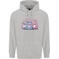 Zombie Cat Rabbit Bear Halloween Gothic Mens 80% Cotton Hoodie Sports Grey