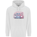 Zombie Cat Rabbit Bear Halloween Gothic Mens 80% Cotton Hoodie White