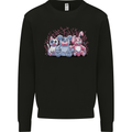 Zombie Cat Rabbit Bear Halloween Gothic Mens Sweatshirt Jumper Black