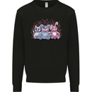 Zombie Cat Rabbit Bear Halloween Gothic Mens Sweatshirt Jumper Black