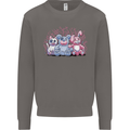 Zombie Cat Rabbit Bear Halloween Gothic Mens Sweatshirt Jumper Charcoal
