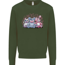 Zombie Cat Rabbit Bear Halloween Gothic Mens Sweatshirt Jumper Forest Green