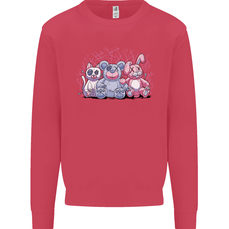 Zombie Cat Rabbit Bear Halloween Gothic Mens Sweatshirt Jumper Heliconia