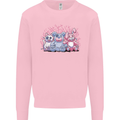 Zombie Cat Rabbit Bear Halloween Gothic Mens Sweatshirt Jumper Light Pink