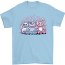 Zombie Cat Rabbit Bear Halloween Gothic Mens T-Shirt 100% Cotton Light Blue