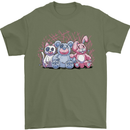 Zombie Cat Rabbit Bear Halloween Gothic Mens T-Shirt 100% Cotton Military Green