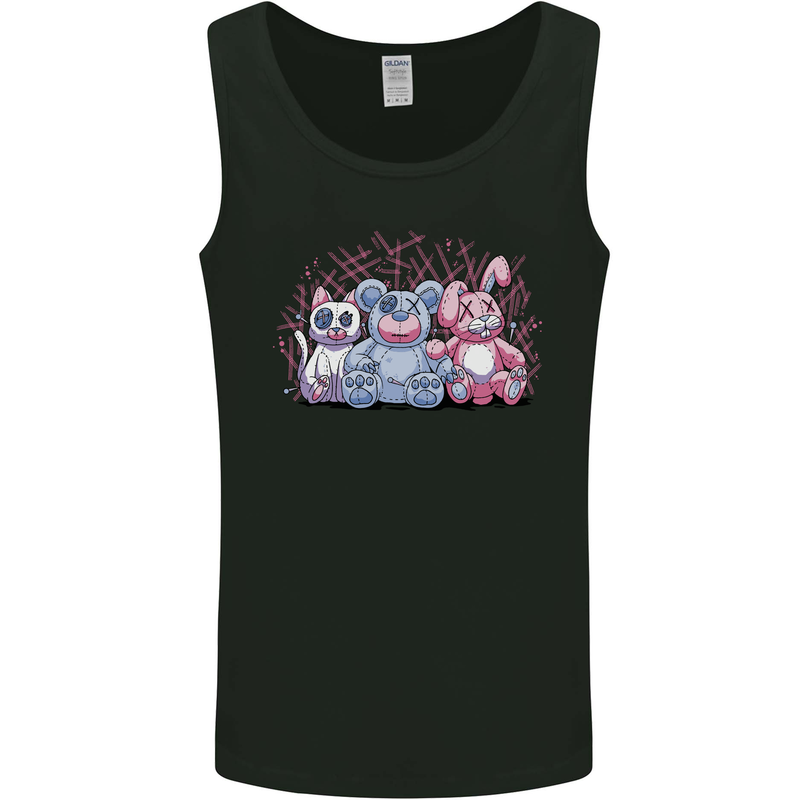 Zombie Cat Rabbit Bear Halloween Gothic Mens Vest Tank Top Black