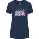 Zombie Cat Rabbit Bear Halloween Gothic Womens Wider Cut T-Shirt Navy Blue