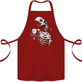 Zombie Cheer Skull Halloween Alcohol Beer Cotton Apron 100% Organic Maroon