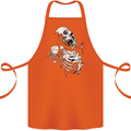 Zombie Cheer Skull Halloween Alcohol Beer Cotton Apron 100% Organic Orange