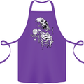 Zombie Cheer Skull Halloween Alcohol Beer Cotton Apron 100% Organic Purple