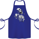 Zombie Cheer Skull Halloween Alcohol Beer Cotton Apron 100% Organic Royal Blue