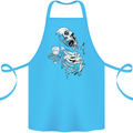 Zombie Cheer Skull Halloween Alcohol Beer Cotton Apron 100% Organic Turquoise