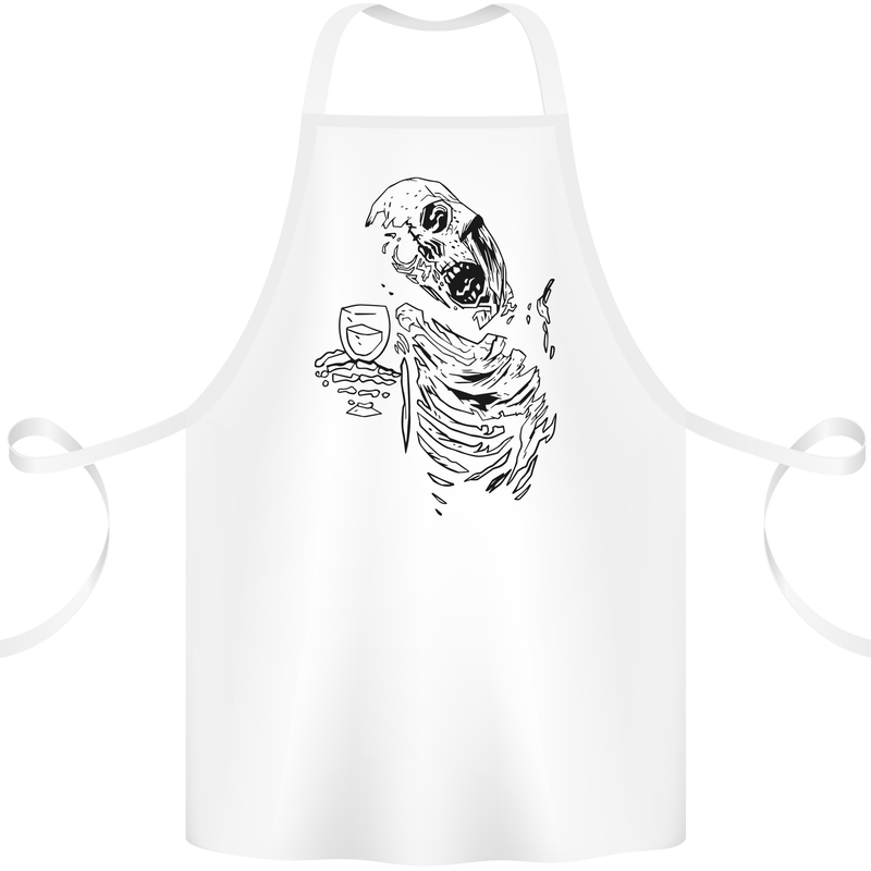 Zombie Cheer Skull Halloween Alcohol Beer Cotton Apron 100% Organic White