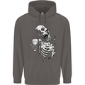 Zombie Cheer Skull Halloween Alcohol Beer Mens 80% Cotton Hoodie Charcoal