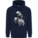Zombie Cheer Skull Halloween Alcohol Beer Mens 80% Cotton Hoodie Navy Blue