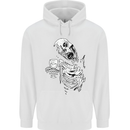 Zombie Cheer Skull Halloween Alcohol Beer Mens 80% Cotton Hoodie White