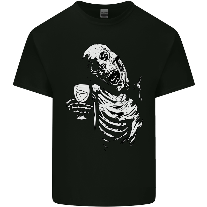 Zombie Cheer Skull Halloween Alcohol Beer Mens Cotton T-Shirt Tee Top Black