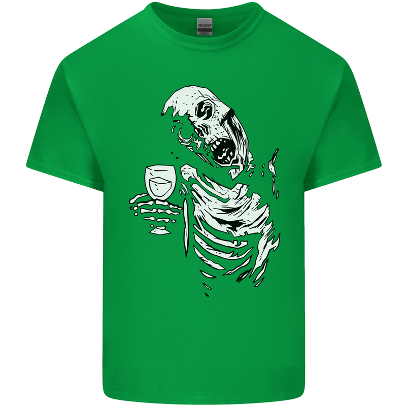 Zombie Cheer Skull Halloween Alcohol Beer Mens Cotton T-Shirt Tee Top Irish Green