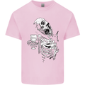 Zombie Cheer Skull Halloween Alcohol Beer Mens Cotton T-Shirt Tee Top Light Pink