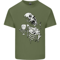 Zombie Cheer Skull Halloween Alcohol Beer Mens Cotton T-Shirt Tee Top Military Green