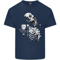 Zombie Cheer Skull Halloween Alcohol Beer Mens Cotton T-Shirt Tee Top Navy Blue