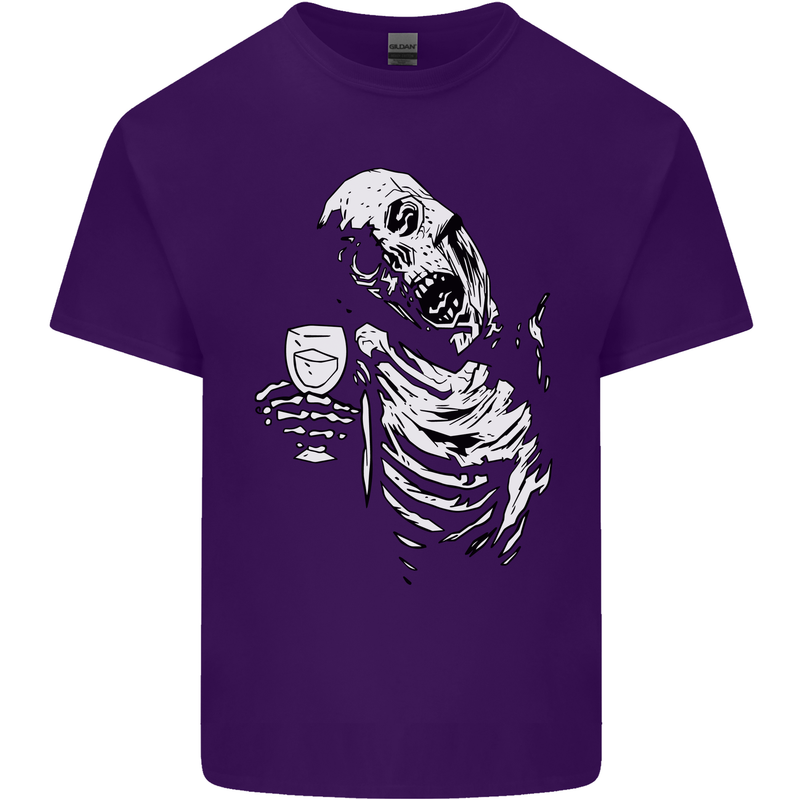 Zombie Cheer Skull Halloween Alcohol Beer Mens Cotton T-Shirt Tee Top Purple