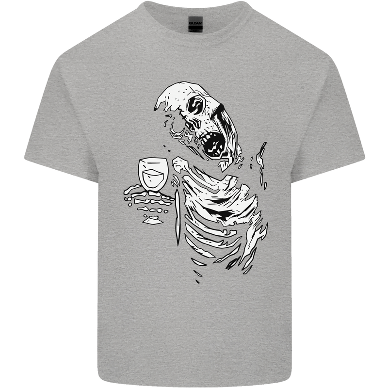 Zombie Cheer Skull Halloween Alcohol Beer Mens Cotton T-Shirt Tee Top Sports Grey