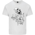 Zombie Cheer Skull Halloween Alcohol Beer Mens Cotton T-Shirt Tee Top White