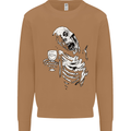 Zombie Cheer Skull Halloween Alcohol Beer Mens Sweatshirt Jumper Caramel Latte