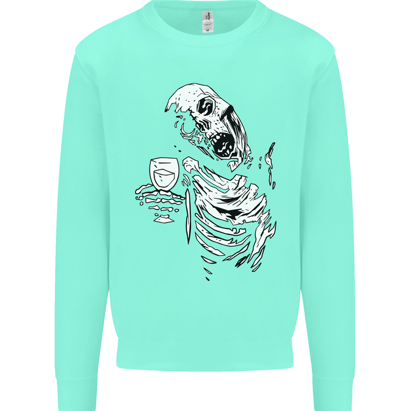Zombie Cheer Skull Halloween Alcohol Beer Mens Sweatshirt Jumper Peppermint