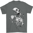 Zombie Cheer Skull Halloween Alcohol Beer Mens T-Shirt 100% Cotton Charcoal