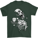 Zombie Cheer Skull Halloween Alcohol Beer Mens T-Shirt 100% Cotton Forest Green