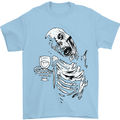 Zombie Cheer Skull Halloween Alcohol Beer Mens T-Shirt 100% Cotton Light Blue