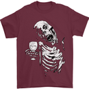 Zombie Cheer Skull Halloween Alcohol Beer Mens T-Shirt 100% Cotton Maroon