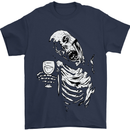 Zombie Cheer Skull Halloween Alcohol Beer Mens T-Shirt 100% Cotton Navy Blue