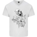 Zombie Cheer Skull Halloween Alcohol Beer Mens V-Neck Cotton T-Shirt White